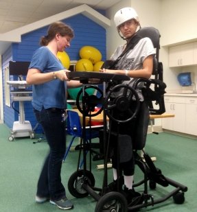 young man in stander