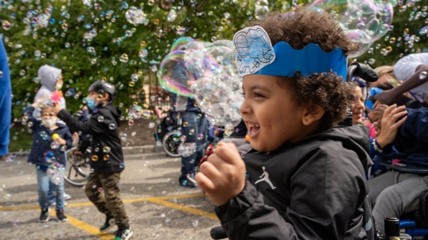 Child with bubbles